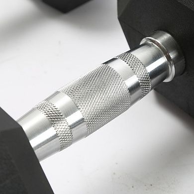 Hex Dumbbell Set, Rubber Encased Exercise & Fitness Dumbbells for Home Gym