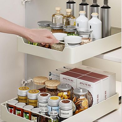 IDEALHOUSE Pull Out Cabinet Organizer with Adhesive