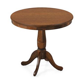 32" Wooden Round Pub Pedestal Side Table