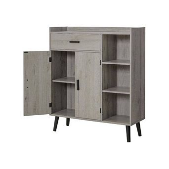 Freestanding Mid-Century Wooden Sideboard Cabinet