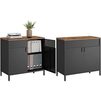 Adjustable Sideboard Cabinet With Steel Frame