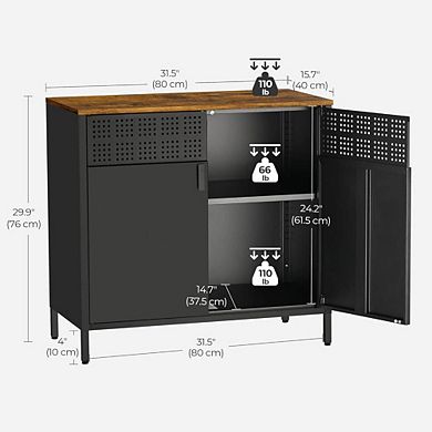 Adjustable Sideboard Cabinet With Steel Frame