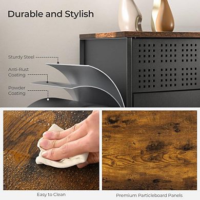 Adjustable Sideboard Cabinet With Steel Frame