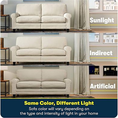 Rolled Arm Buttercream Snuggle Sofa