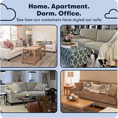 Rolled Arm Buttercream Snuggle Sofa