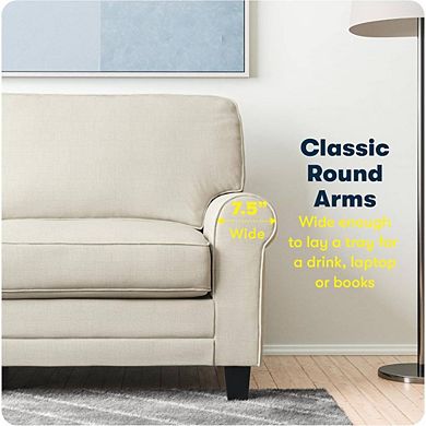 Rolled Arm Buttercream Snuggle Sofa