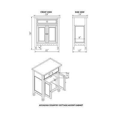 Rustic Cottage White Sideboard Cabinet