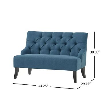 Tufted Backrest Mid-Century Snuggle Sofa