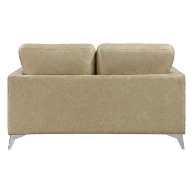 Modern Sand Microfiber Snuggle Sofa