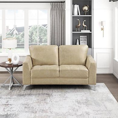 Modern Sand Microfiber Snuggle Sofa