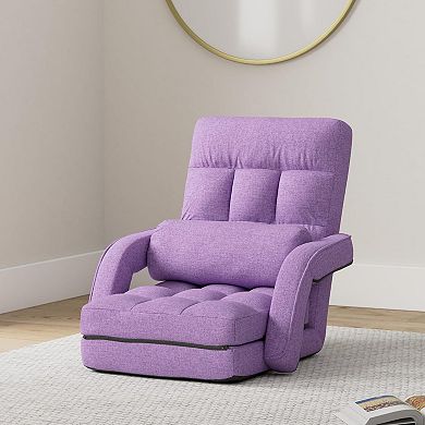 Indoor Floor Chair With Detachable Cushion