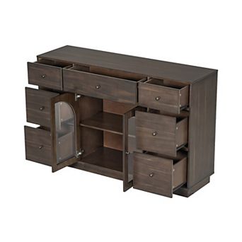 Modern Multi-Drawer Storage Cabinet with Adjustable Interior Shelving by Christopher Knight Home