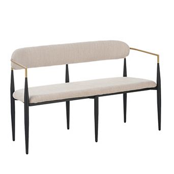 Elias Contemporary Metal Frame Settee Loveseat by Christopher Knight Home