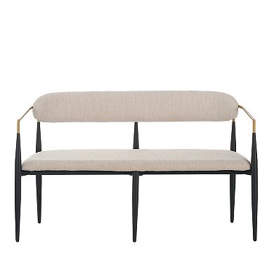 Elias Contemporary Metal Frame Settee Loveseat by Christopher Knight Home