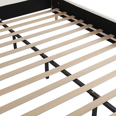 Arc Modern Boucle Wingback Platform Bed by Christopher Knight Home