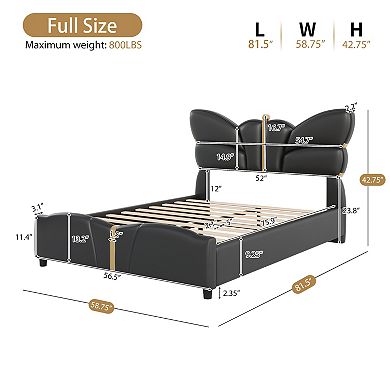 Olivia Sculpted Modern Metal Trim Upholstered PU Leather Bed Frame by Christopher Knight Home