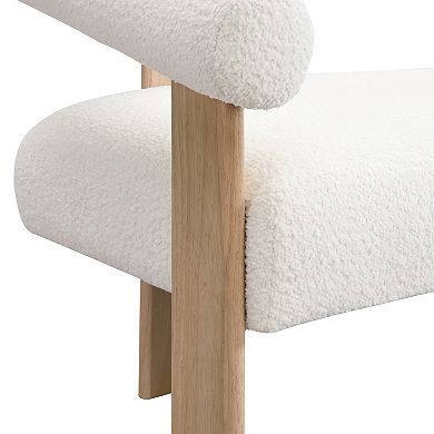Knox Boucle Upholstered Loveseat with Solid Frame Base by Christopher Knight Home