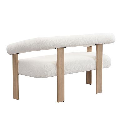 Knox Boucle Upholstered Loveseat with Solid Frame Base by Christopher Knight Home
