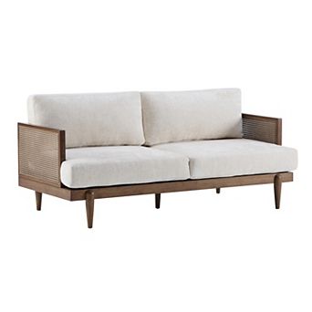 Emir Rattan-Frame 2-Seater Upholstered Sofa by Christopher Knight Home