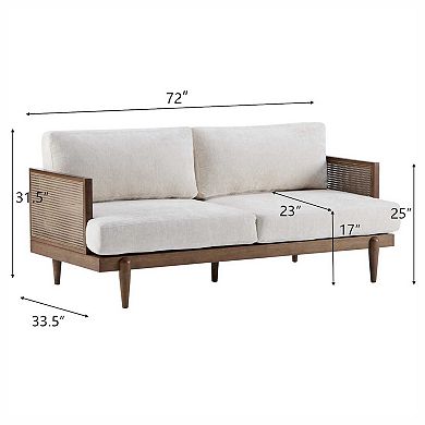 Emir Rattan-Frame 2-Seater Upholstered Sofa by Christopher Knight Home