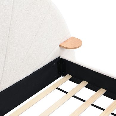 Ladd Modern Boucle Arched Platform Bed with Side Table by Christopher Knight Home