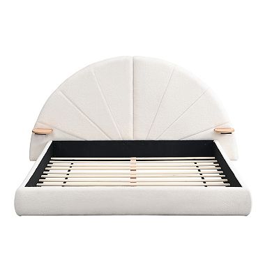 Ladd Modern Boucle Arched Platform Bed with Side Table by Christopher Knight Home