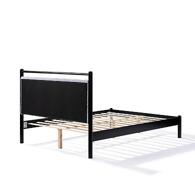 Vista Classic Fluffy Upholstered Platform Bed-Silent Slat System by Christopher Knight Home