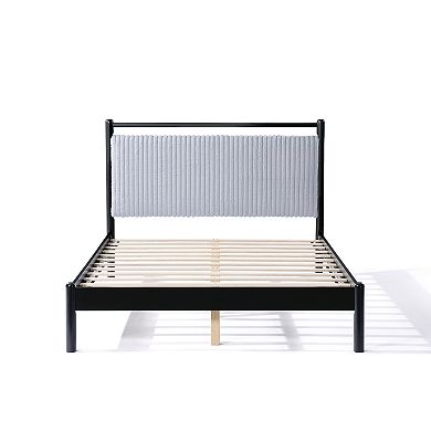 Vista Classic Fluffy Upholstered Platform Bed-Silent Slat System by Christopher Knight Home