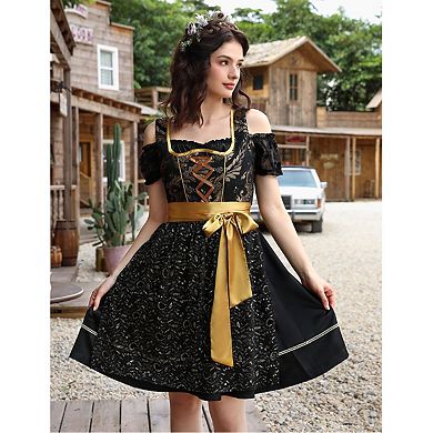 Women's Retro Jacquard DarkBeer Jacket Dress
