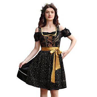 Women's Retro Jacquard DarkBeer Jacket Dress