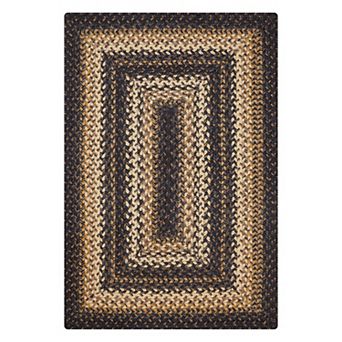 HomeSpice Jute Braided Rug Non-Shedding Premium Jute Kilimanjaro Black/Brown/Cream Rug