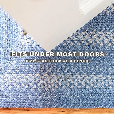 HomeSpice Décor Jute Braided Rug Non-Shedding Reversible Jute Blue Rug