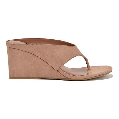 Nine West Jadde Women's Round Toe Slip-On Dress Wedge Sandals