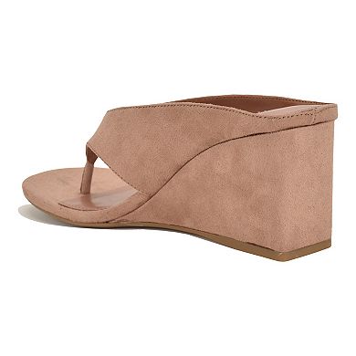 Nine West Jadde Women's Round Toe Slip-On Dress Wedge Sandals