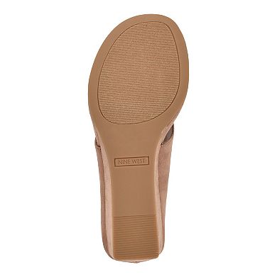 Nine West Jadde Women's Round Toe Slip-On Dress Wedge Sandals