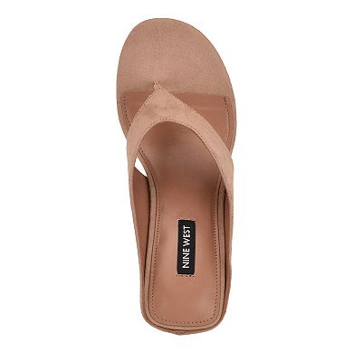 Nine West Jadde Women's Round Toe Slip-On Dress Wedge Sandals