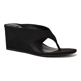 Nine West Jadde Women's Round Toe Slip-On Dress Wedge Sandals