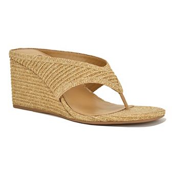 Nine West Jadde Women's Round Toe Slip-On Dress Wedge Sandals
