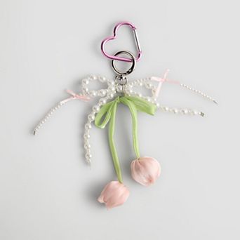 madden girl Tulip Pearl Bow Charm Keychain
