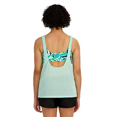 Plus Size ZeroXposur Mesh Twofer Tankini Swim Top
