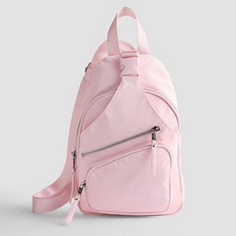 madden girl Nylon Sling Bag With Zip Closure & Multiple Compartments