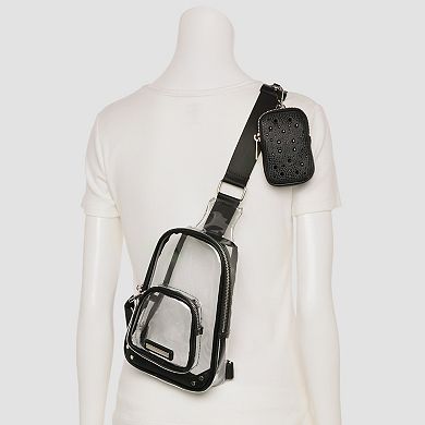 madden girl Clear Sling Bag with Adjustable Strap