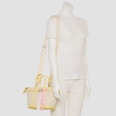 madden girl Canvas Mini Tote Bag with Adjustable Strap