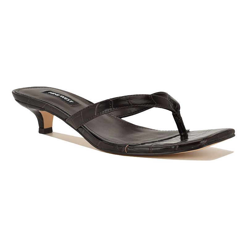 Nine West Cassa Women's Slip-On Kitten Heel Dress Sandals,