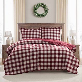 Hallmark Checkered Bliss Scalloped Quilt Set