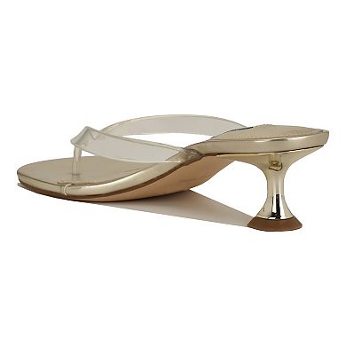 Nine West Crisee Women's Slip-On Kitten Heel Dress Sandals