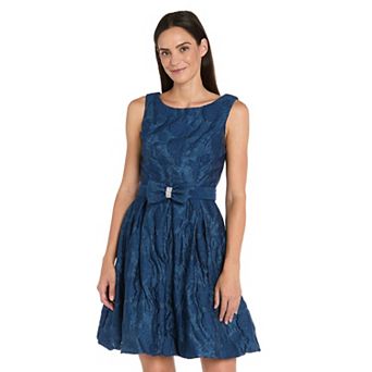 Women's R&M Richards Short Jacquard Bubble Dress