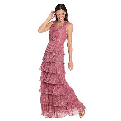 Women's R&M Richards Crinkle Pleated Tiered Dress