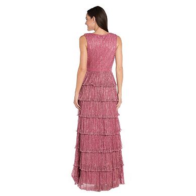 Women's R&M Richards Crinkle Pleated Tiered Dress
