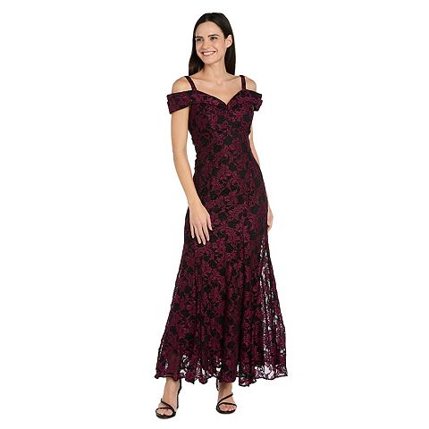 Женские платья R&M Women's R&M Richards Two-Tone Off-the-Shoulder Lace Dress